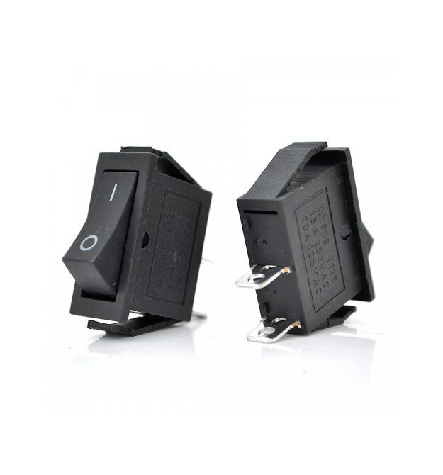 Переключатель ON-ON KCD3-102, 250VAC - 16A, 2 контакта, Black, Q100