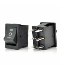 Переключатель ON-OFF KCD2-213, 250VAC – 6A, 6 контактов, Black, Q100
