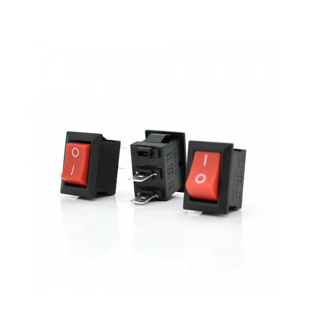 Переключатель ON-OFF KCD11-101 Small, 250VAC / 3A, 2 контакта, Red, Q200