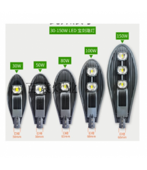 Вуличний LED-ліхтар Ritar, 50W, 6500К, 5000lm, SMD2835, RA80, IP65, Black, 490*210*85mm