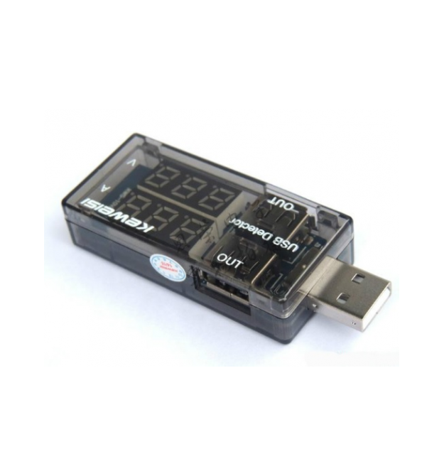 USB тестер Keweisi KWS-V20 напряжения (3-8V) и тока (0-3A), Black