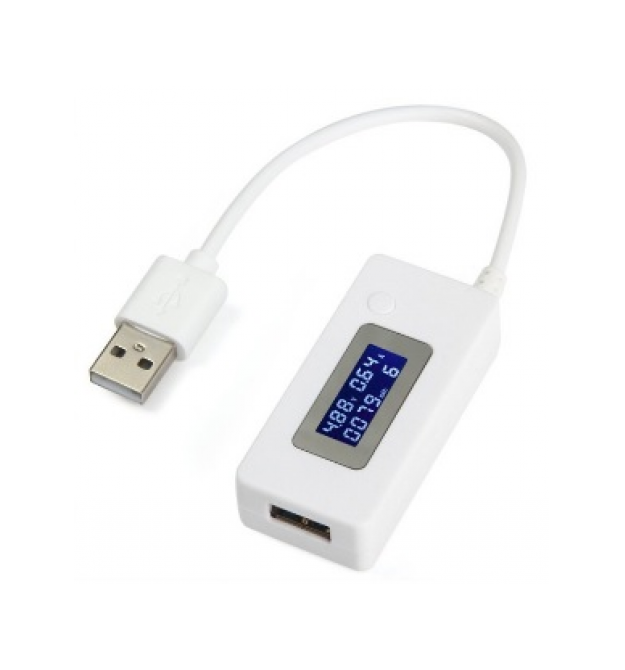 USB тестер KCX-017 напряжения (3-7V) и тока (0-3A) емкости заряжаемой батареи (0-19999mAh), White