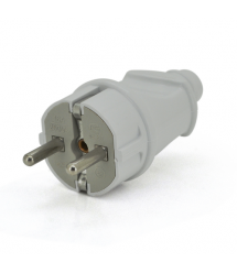 Вилка с заземлением, 16A 250V, A101, White, Q20