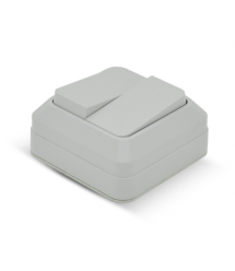 Выключатель двойной наружного монтажа, White, Q10