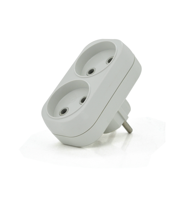 Розетка двойник без заземления A202, White, Q14