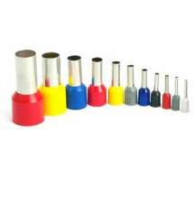 Кабельный наконечник VE7508, 0,75мм сечение сжимаемого кабеля, длина медной трубки 8мм, изоляция, 100шт в упаковке