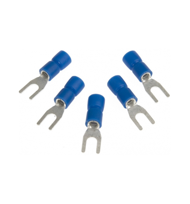 Клема тип U 0.7мм, провід 4.0-6.0, ізольована, максимальний струм 48А, під обтискання, латунь, 100 штук в упаковці