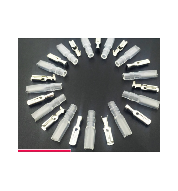 Клема ножова тато, 2.8 мм, дріт 0.5-1.5, неізольована, латунь, з силіконовим ковпачком, 100шт в упаковці