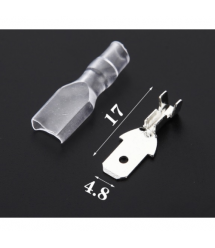 Клема F1 тато, 4.8 мм, дріт 0.5-1.5, неізольована, латунь, з силіконовим ковпачком, 100шт в упаковці, ціна за упаковку