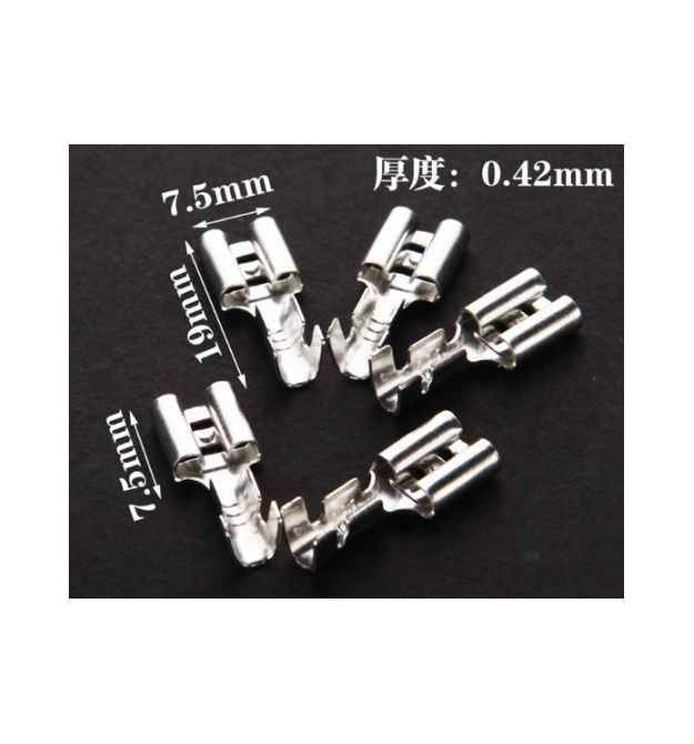 Клемма F2 мама, 6.3 мм, провод 0.5-1.5, изолированная, латунь, 100шт в упаковке