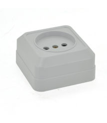 Розетка без заземления наружного монтажа O0022, White, Q20