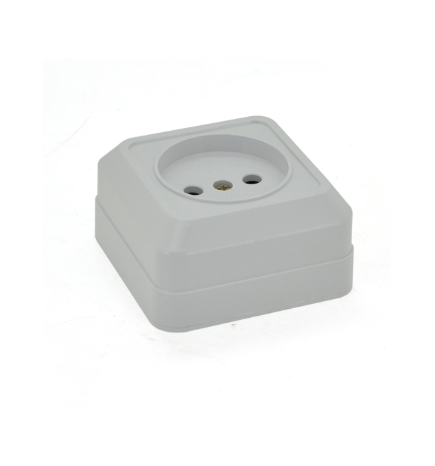 Розетка без заземления наружного монтажа O0022, White, Q20