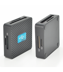 Кардридер універсальний USB 3.0 HDH-939 SD - MMC - MS - TF - M2, USB2.0, Black, Блістер