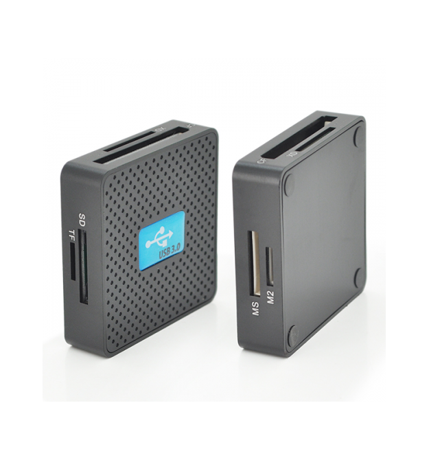 Кардридер универсальный USB 3.0 HDH-939 SD-MMC-MS-TF-M2, USB2.0, Black, Блистер