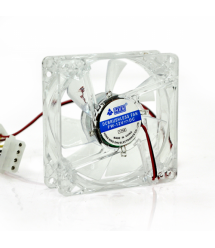 Кулер корпусной Merlion 8025 прозрачный DC sleeve fan 4pin - 80*80*25мм, 1500об - мин