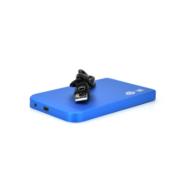 Карман 2,5"корпус металл ,интерфейс USB2.0 / SATA, Blue
