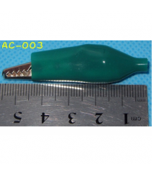 Зажим тестерный "крокодил" зеленый АС -003, 58мм (эластичный резиновый кожух),Q200