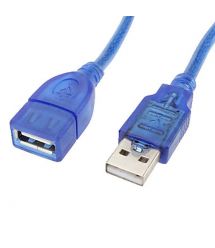 Удлинитель USB 2.0 AM / AF, 1.8m, 1 феррит, прозрачный синий Q300