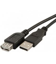 Удлинитель USB 2.0 AM / AF, 0,8m, черный, Пакет Q200