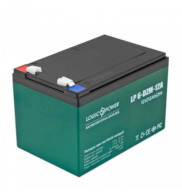 Аккумулятор тяговый свинцово-кислотный AGM LogicPower LP 6-DZM-12