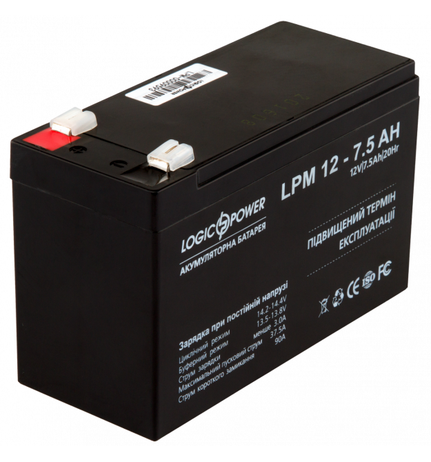 Аккумулятор кислотный AGM LogicPower LPM 12 - 7,5 AH