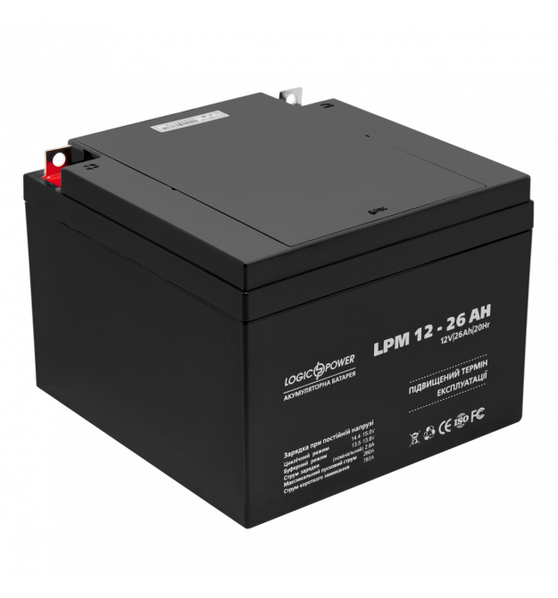 Акумулятор кислотний AGM LogicPower LPM 12 - 26 AH