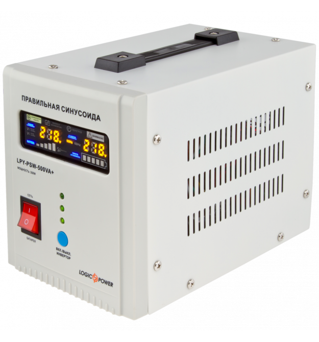 ДБЖ з правильною синусоїдою LogicPower LPY-PSW-500VA+ (350W) 5A/10A 12V для котлів та аварійного освітлення