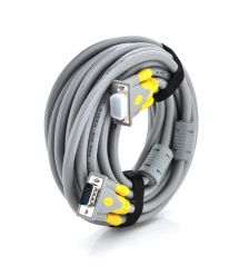 Кабель VGA 3+6 HIGH SPEED 50m, male to male (папа-папа), 1 феррит, серо-желтый, кулёк 1080P Q10