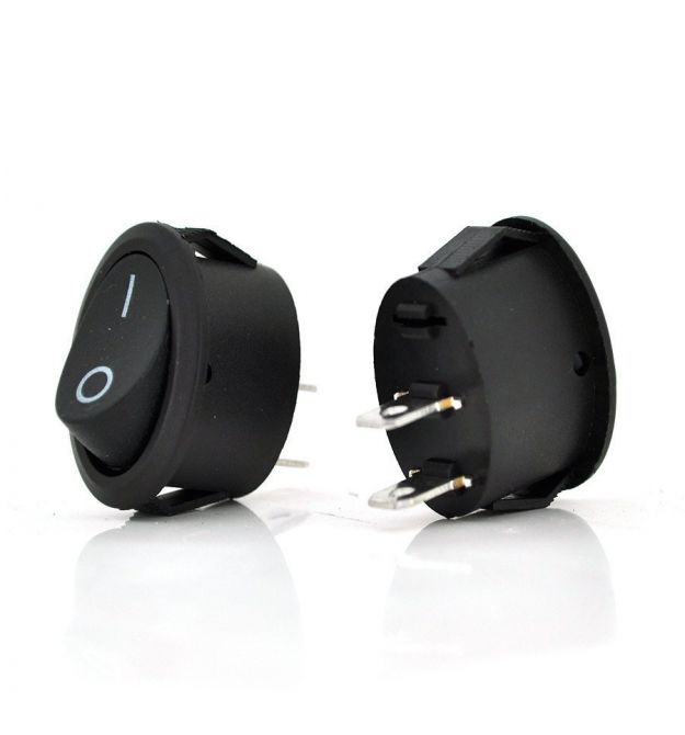 Переключатель ON-OFF KCD1-201, 250VAC - 6A, 2 контакта, Black, Q200