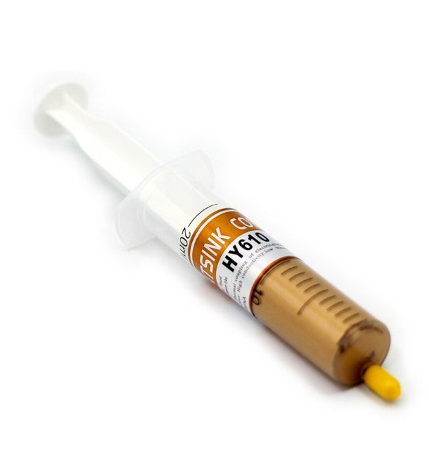 Паста термопроводная HY-610 3g, шприц, Gold,