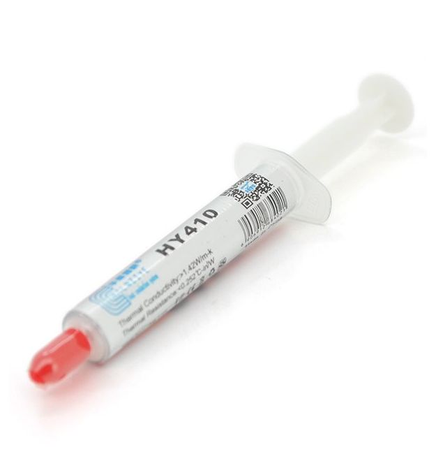 Паста термопроводная HY-410 2g, шприц, White