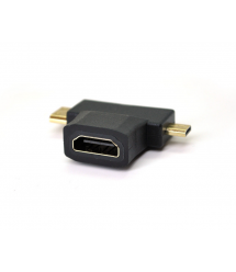 Переходник mini HDMI(папа)-micro HDMI(папа)-HDMI(мама)