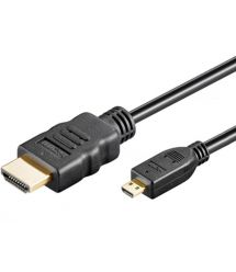 Кабель HDMI (папа) A-D micro (папа), 1.5m, черный пакет, Q100