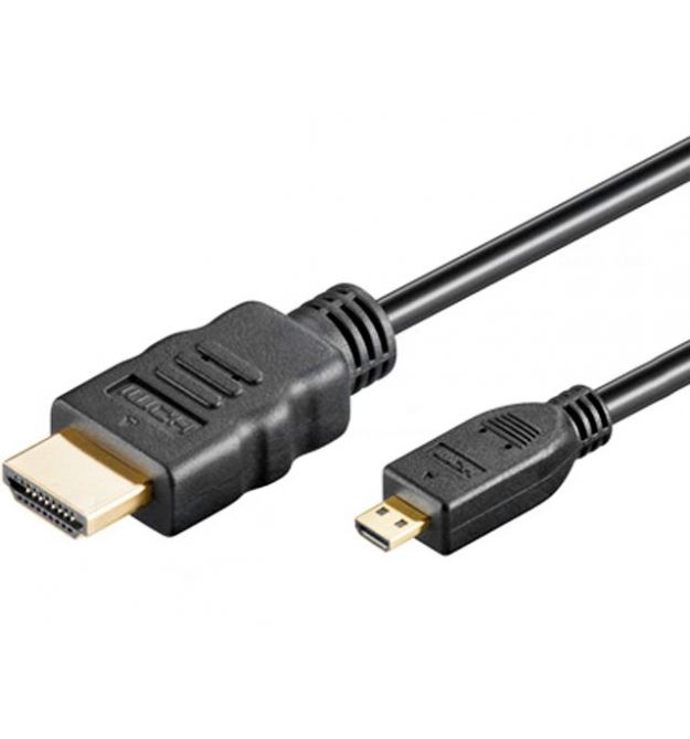 Кабель HDMI (папа) A-D micro (папа), 1.5m, черный пакет, Q100