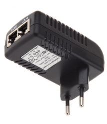 POE инжектор RITAR RT-PIN-48 - 24EU, 48V 0,5A (24Вт) с портами Ethernet 10 - 100 - 1000Мбит - с, EU PLUG