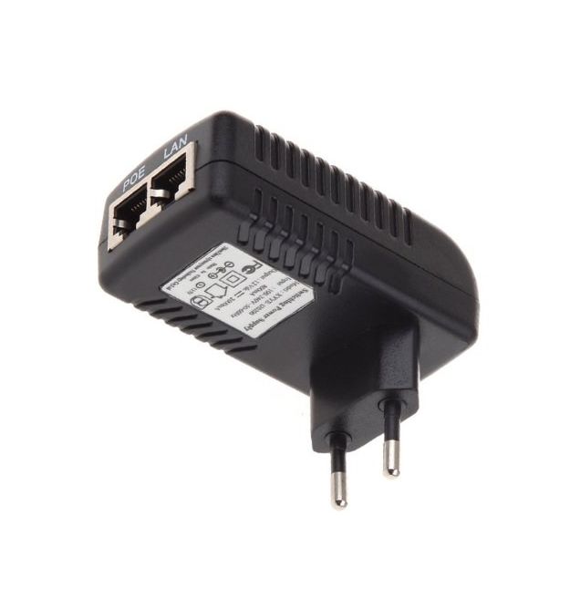 POE инжектор RITAR RT-PIN-48 - 24EU, 48V 0,5A (24Вт) с портами Ethernet 10 - 100 - 1000Мбит - с, EU PLUG