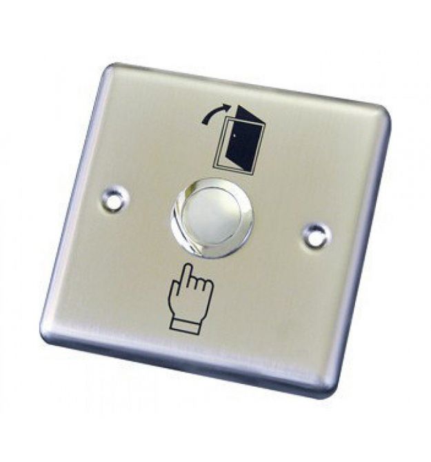 Кнопка выхода врезная, NO / NC / C, алюминий, максим.ток 3А, 86х86х20мм 