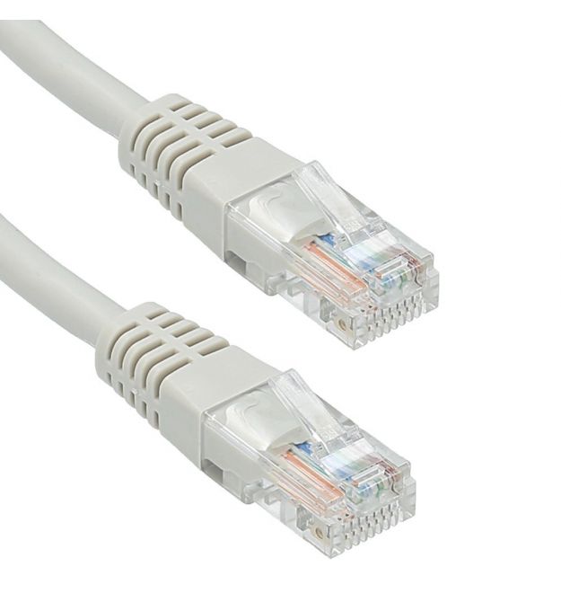 Патч-корд литой RITAR, CCA, UTP, RJ45, Cat.5e, 0,5m, серый Q1000
