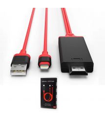 Конвертер Lighting (папа) на HDMI(папа) 1,8м, RED, 4K - 2K, BOX