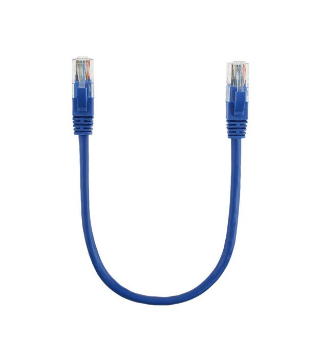 Патч-корд литой RITAR, CCA, UTP, RJ45, Cat.5e, 0,3m, синий Q710