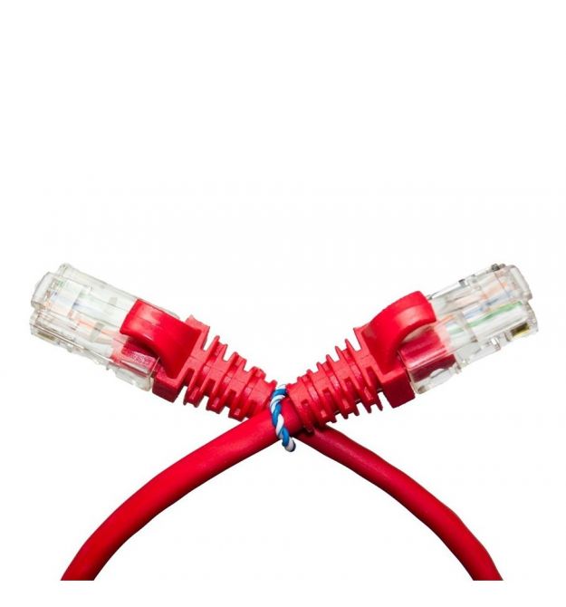 Патч-корд литой RITAR, CCA, UTP, RJ45, Cat.5e, 0,3m, красный Q710