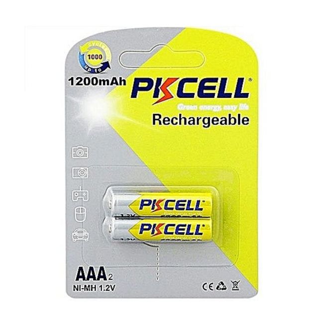 Аккумулятор PKCELL 1.2V AAA 1200mAh NiMH Rechargeable Battery, 2 штуки в блистере цена за блистер, Q12