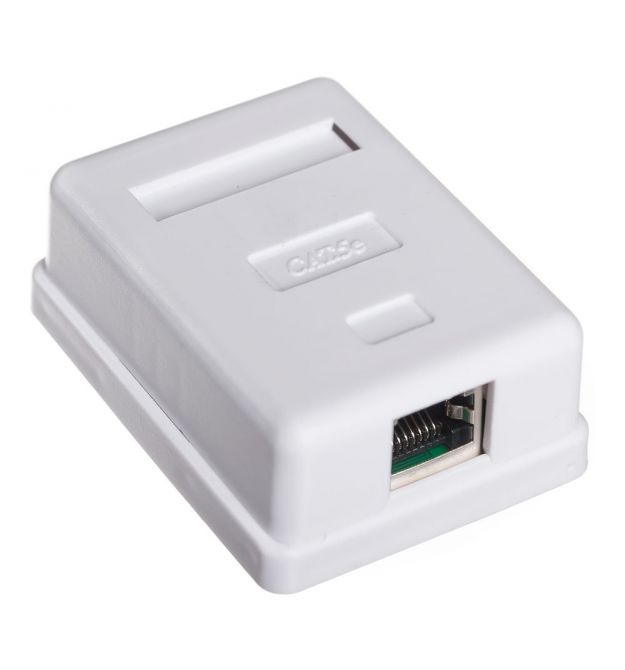 Розетка RITAR FTP 8P8C RJ45 1 порт Cat-5, накладная белая Q300