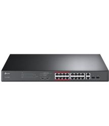 Коммутатор TP-LINK TL-SL1218MP 16x1FE/PoE+ 192W, 2x1GE/SFP, Неуправляемый, Стоечный