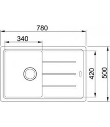 Кухонні мийки Franke BASIS BFG 611-78 / Фраграніт/сифон у комплекті/780х500х200/міндаль