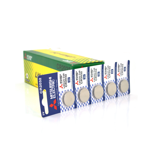 Батарейка литиевая MITSUBISHI CR2032 5pcs - card, 100pcs - inner box, 5000pcs - ctn