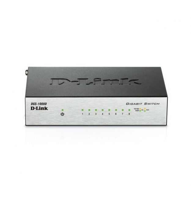 Коммутатор D-Link DGS-1008D 8xGE, Desktop металл, Неуправляемый