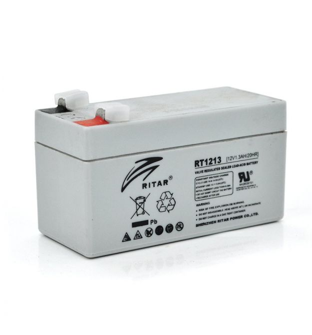 Аккумуляторная батарея AGM RITAR RT1213, Gray Case, 12V 1.3Ah ( 98 х 44 х 53 (59) ) Q20