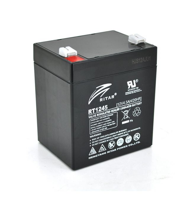 Аккумуляторная батарея AGM RITAR RT1245B, Black Case, 12V 4.5Ah ( 90 х 70 х 101 (107) ) Q10