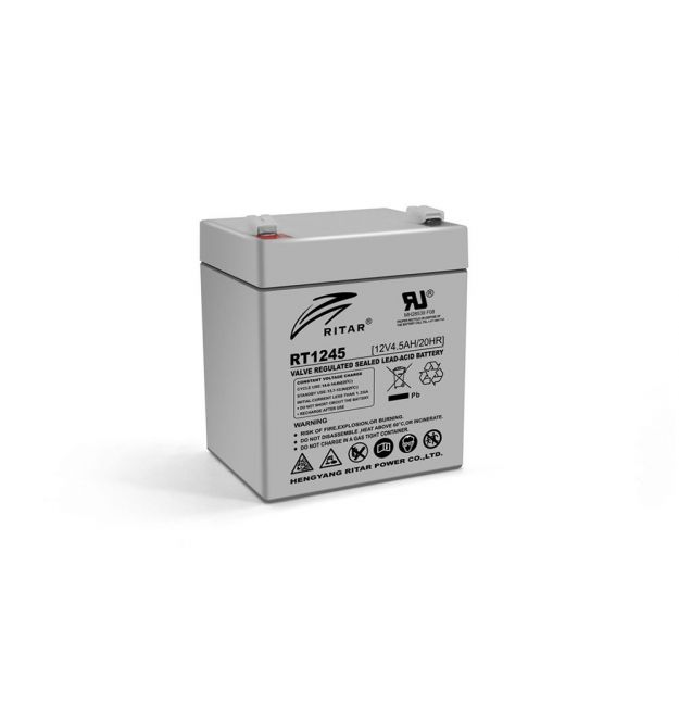 Аккумуляторная батарея AGM RITAR RT1245, Gray Case, 12V 4.5Ah ( 90 х 70 х 101 (107) ) Q10